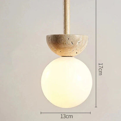 Ronde Travertin LED Hanglamp – Moderne Elegantie-light decor-De Bazelaar