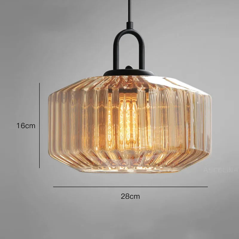 Retro Glazen Hanglamp in Nordic Loft-Stijl-light decor-De Bazelaar