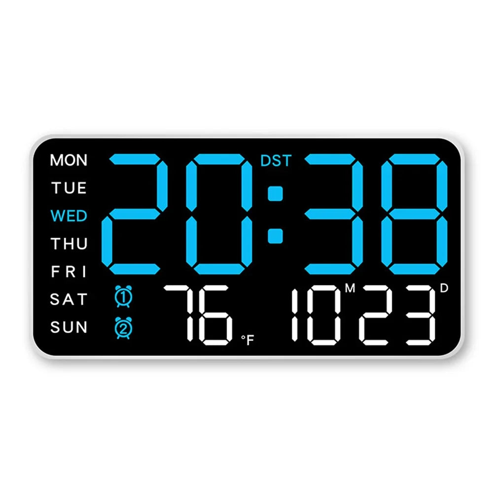 Productiviteits LED Wekker - Kalender & Stem Geactiveerd - Slimme Organisatie-Wall Clocks-De Bazelaar