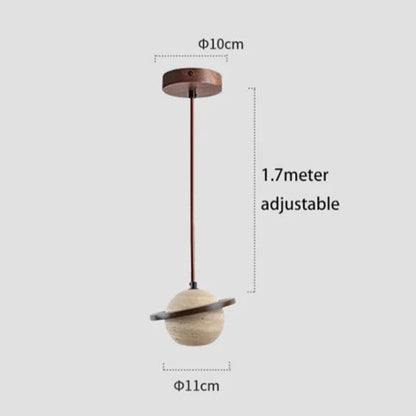 Ronde Travertijn Hanglamp – Natuurlijke Elegantie met LED