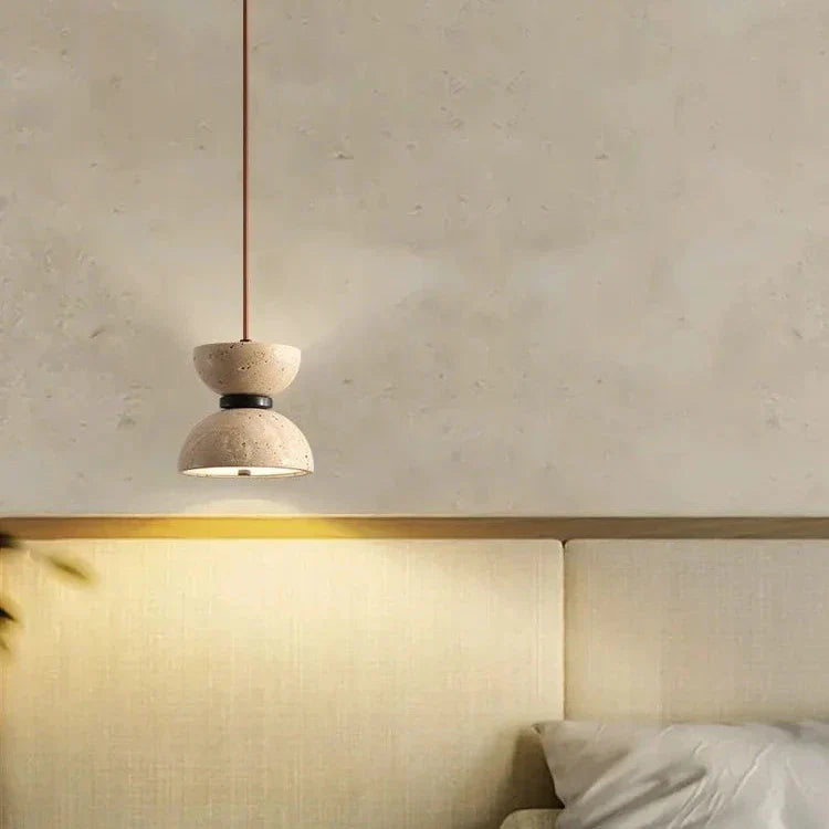 LED Hanglamp Travertijnsteen – Minimalistisch Design-light decor-De Bazelaar