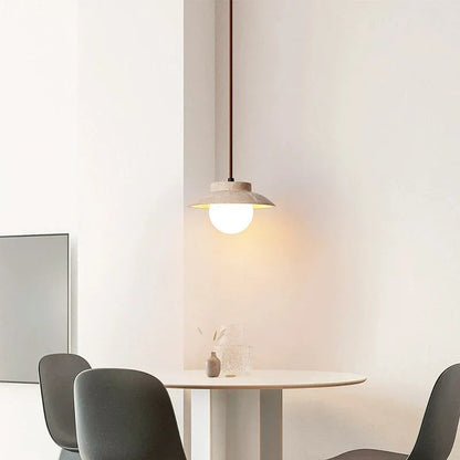 Elegante LED Hanglamp van Travertijn-light decor-De Bazelaar