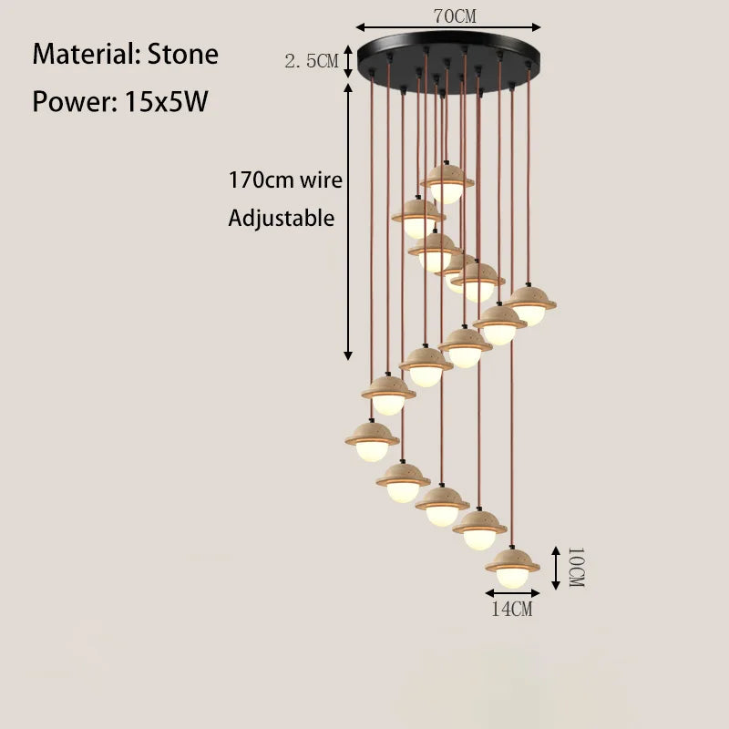 Travertin Hanglamp - Modern & Natuur Design-light decor-De Bazelaar