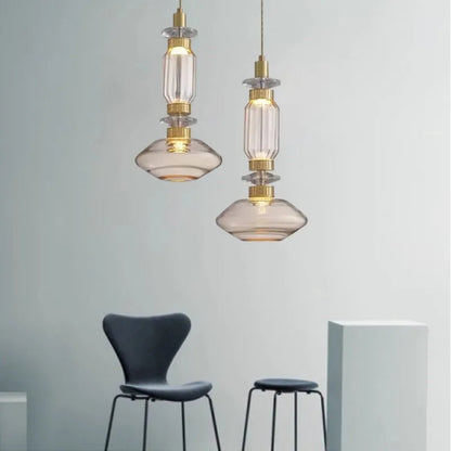 Exotische Glazen Hanglamp met Onregelmatig Design