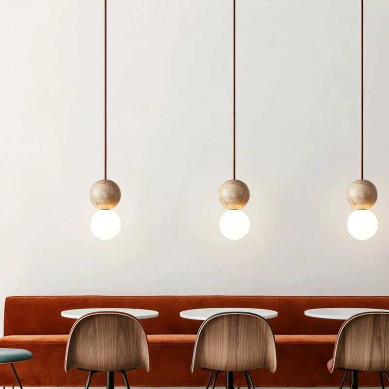LED Hanglamp Creme Steen - Retro & Minimalistisch-light decor-De Bazelaar