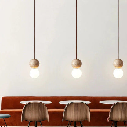 LED Hanglamp Creme Steen - Retro & Minimalistisch-light decor-De Bazelaar
