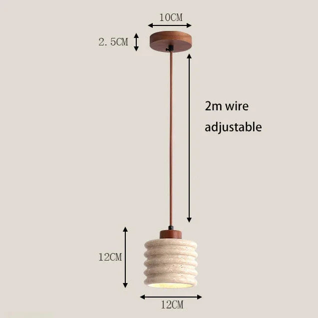Luxe Travertin Hanglamp met LED – Crème Design-light decor-De Bazelaar