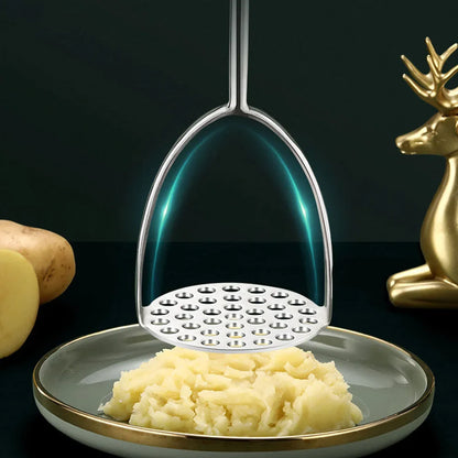 RVS Aardappelstamper - Houten Handvatten - Duurzaam en Efficiënt-Kitchen Tools and Accessories-De Bazelaar