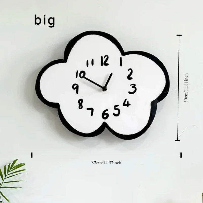Wiebelende Wolk - Cartoon Wandklok - Uniek Decoratief Design-Wall Clocks-De Bazelaar