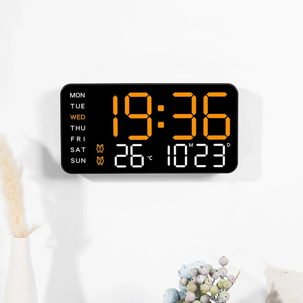 Productiviteits LED Wekker - Kalender & Stem Geactiveerd - Slimme Organisatie-Wall Clocks-De Bazelaar