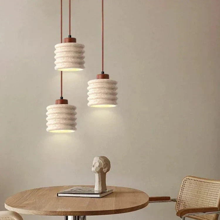 Luxe Travertin Hanglamp met LED – Crème Design-light decor-De Bazelaar