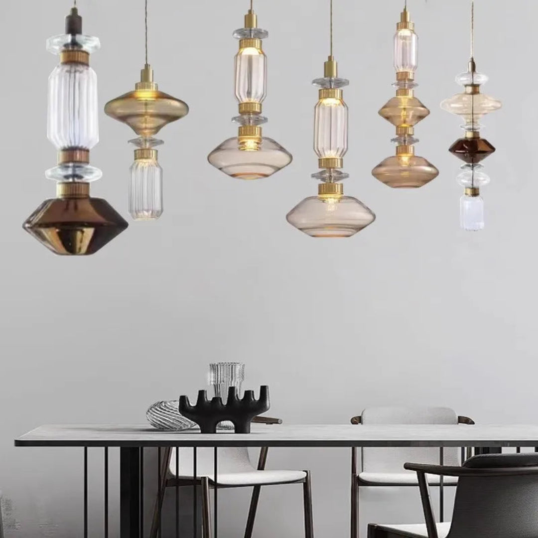 Exotische Glazen Hanglamp met Onregelmatig Design