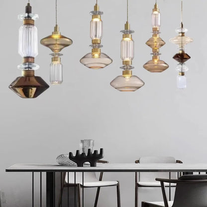Exotische Glazen Hanglamp met Onregelmatig Design