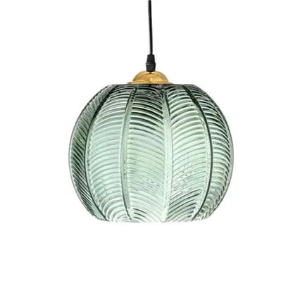 Moderne Noordse Hanglamp met Groen Bladmotief