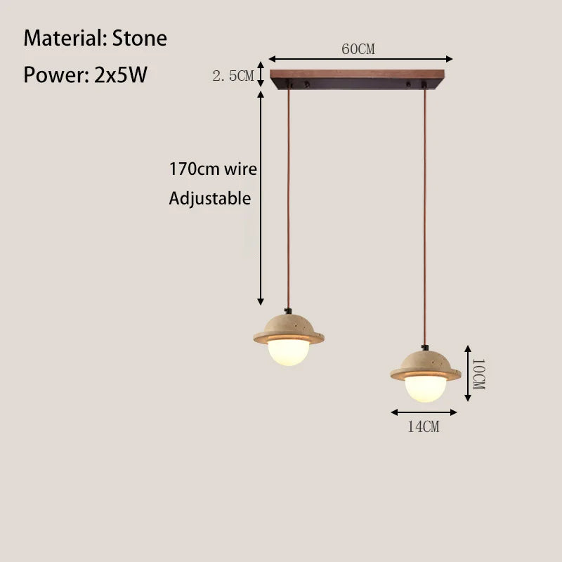 Travertin Hanglamp - Modern & Natuur Design-light decor-De Bazelaar