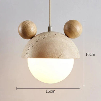 Elegante Micky Hanglamp van Travertin met LED-verlichting-light decor-De Bazelaar