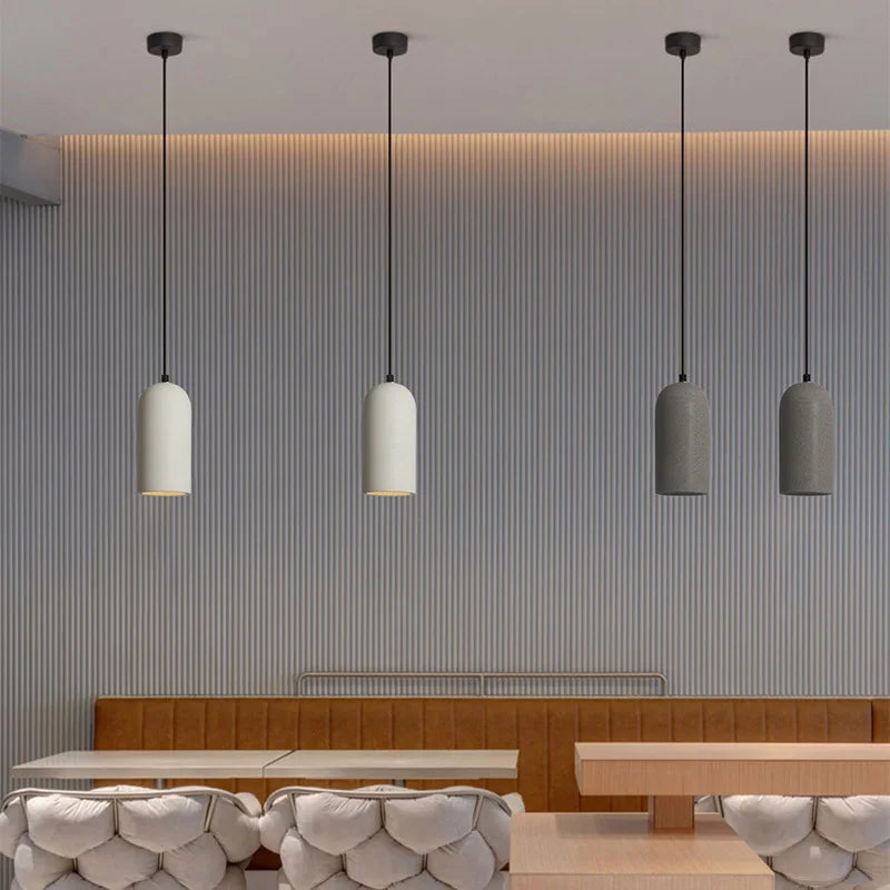 Minimalistische LED Hanglamp van Cement en Marmer-light decor-De Bazelaar