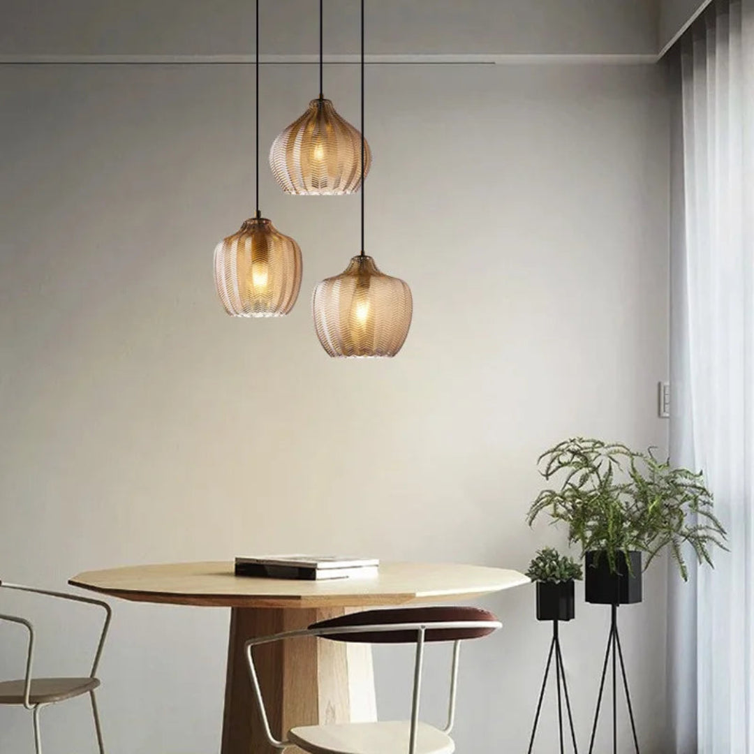 Golvende Glazen Hanglamp in Nordic Stijl – Elegant en Modern Design