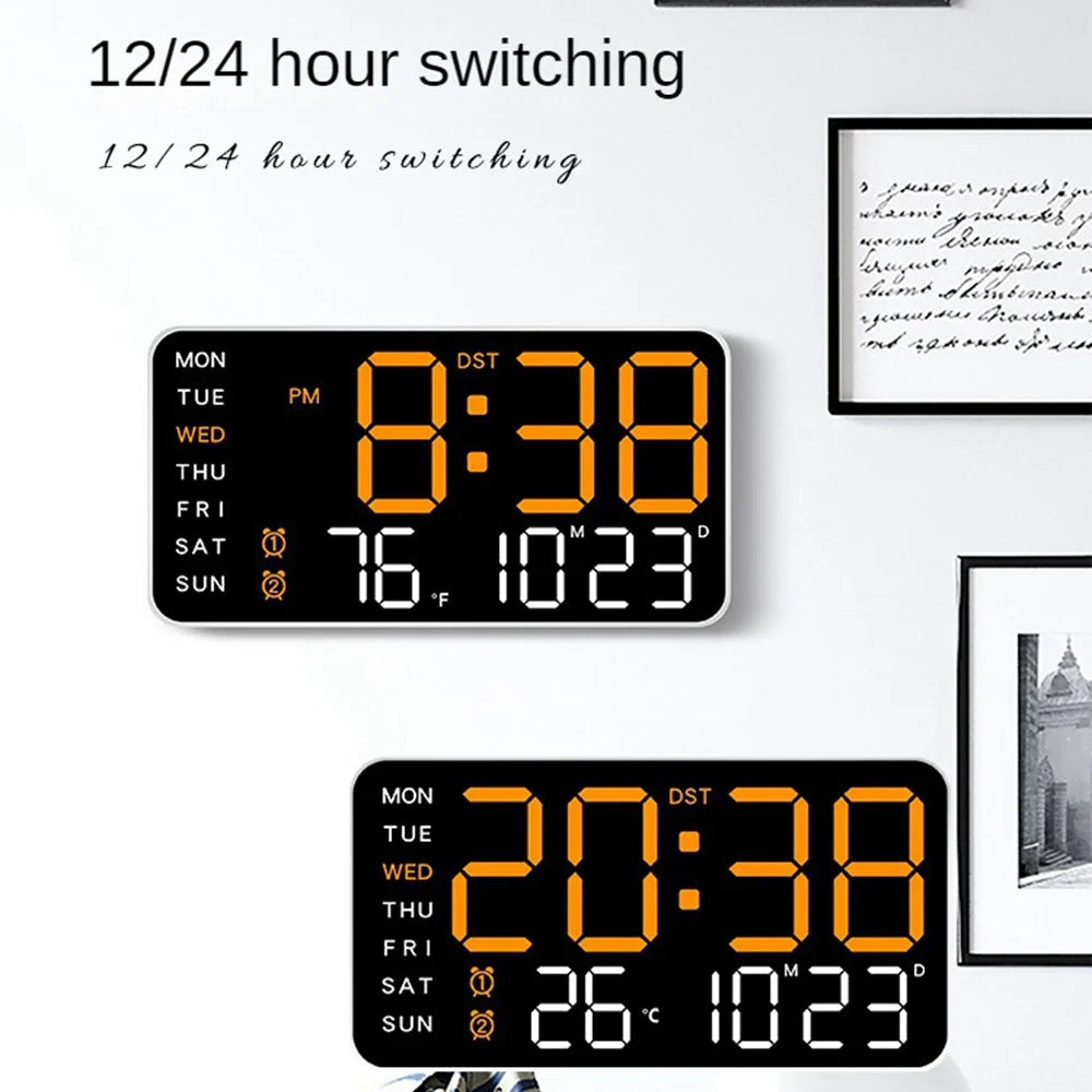 Productiviteits LED Wekker - Kalender & Stem Geactiveerd - Slimme Organisatie-Wall Clocks-De Bazelaar