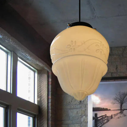 Vintage Geometrische Hanglamp van Mat Glas met LED