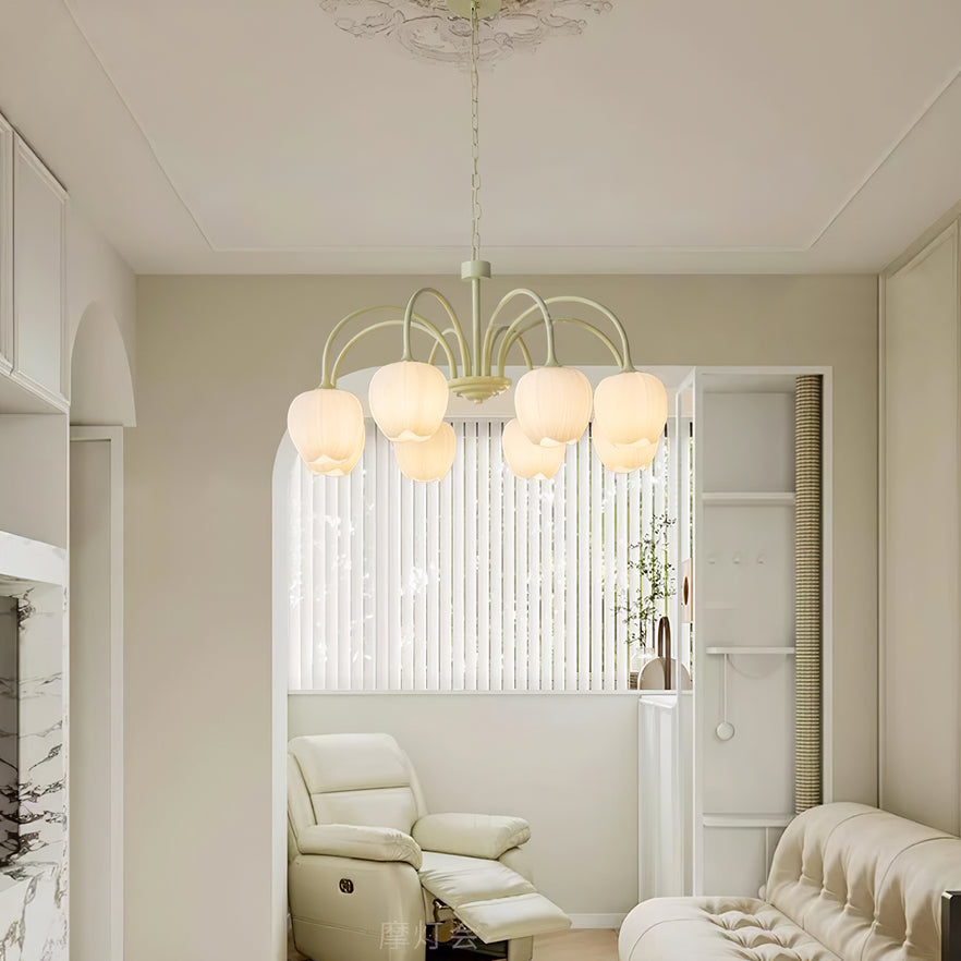 Tulip Elegante Matcha Kroonluchter – Luxe en Sfeervol Design-lamp-De Bazelaar