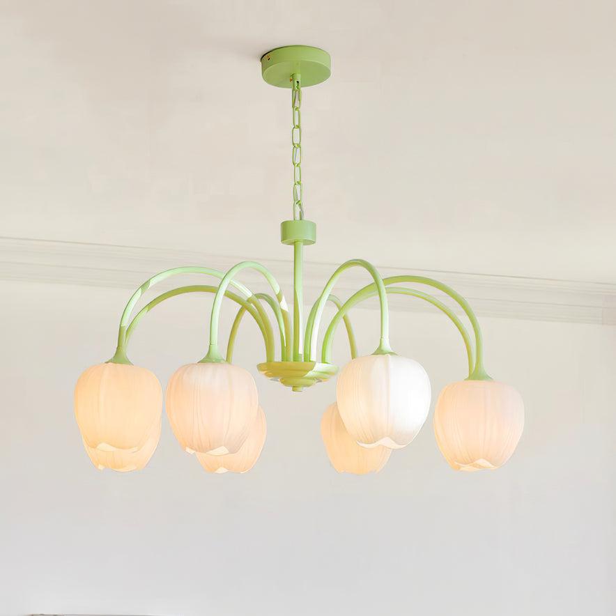 Tulip Elegante Matcha Kroonluchter – Luxe en Sfeervol Design-lamp-De Bazelaar