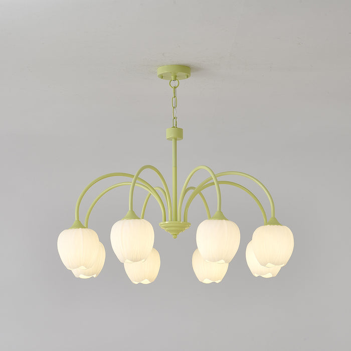 Tulip Elegante Matcha Kroonluchter – Luxe en Sfeervol Design-lamp-De Bazelaar