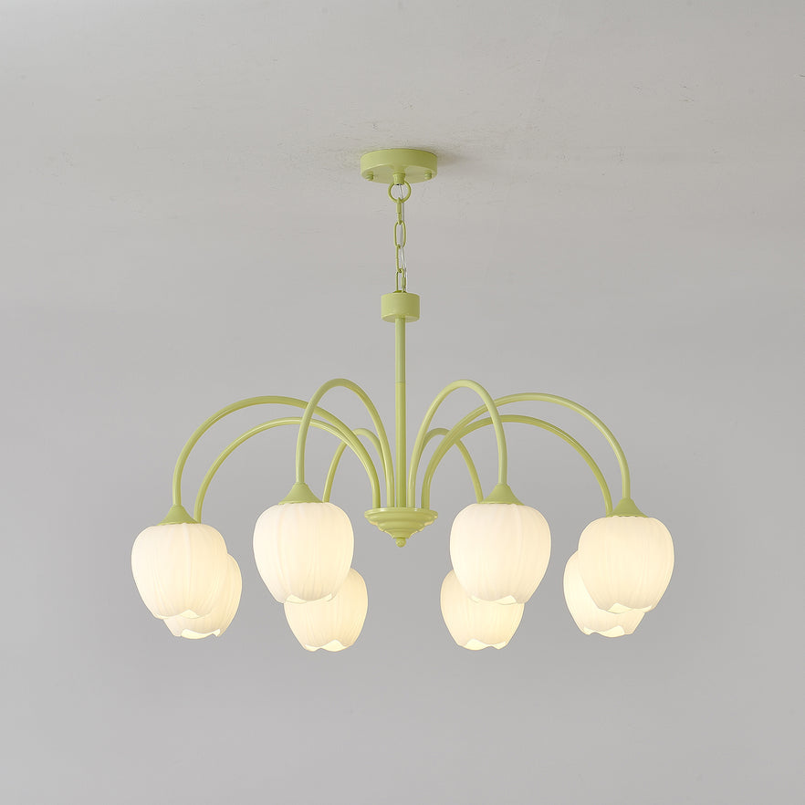 Tulip Elegante Matcha Kroonluchter – Luxe en Sfeervol Design-lamp-De Bazelaar