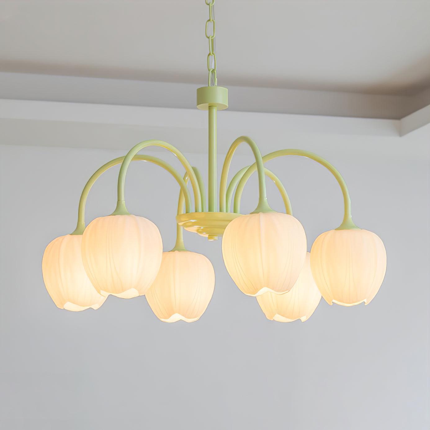 Tulip Elegante Matcha Kroonluchter – Luxe en Sfeervol Design-lamp-De Bazelaar
