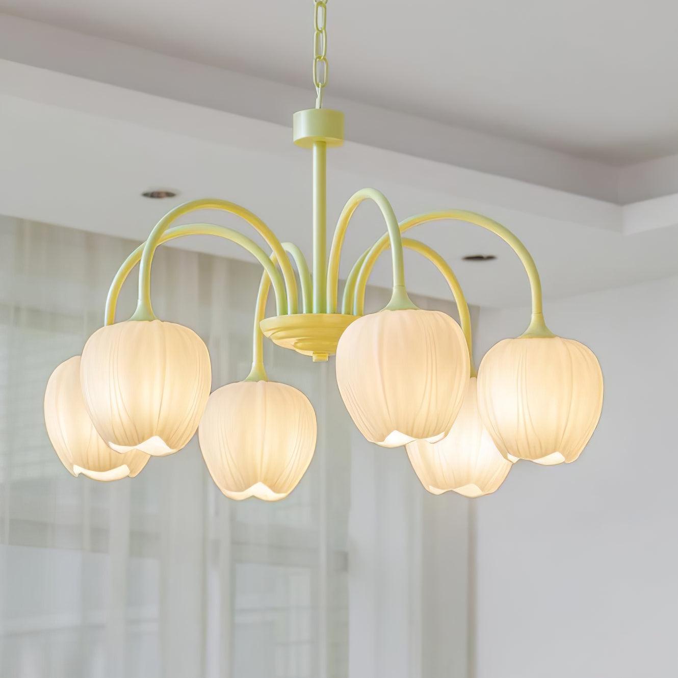 Tulip Elegante Matcha Kroonluchter – Luxe en Sfeervol Design-lamp-De Bazelaar