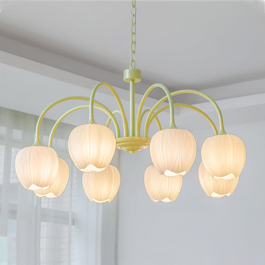 Tulip Elegante Matcha Kroonluchter – Luxe en Sfeervol Design-lamp-De Bazelaar