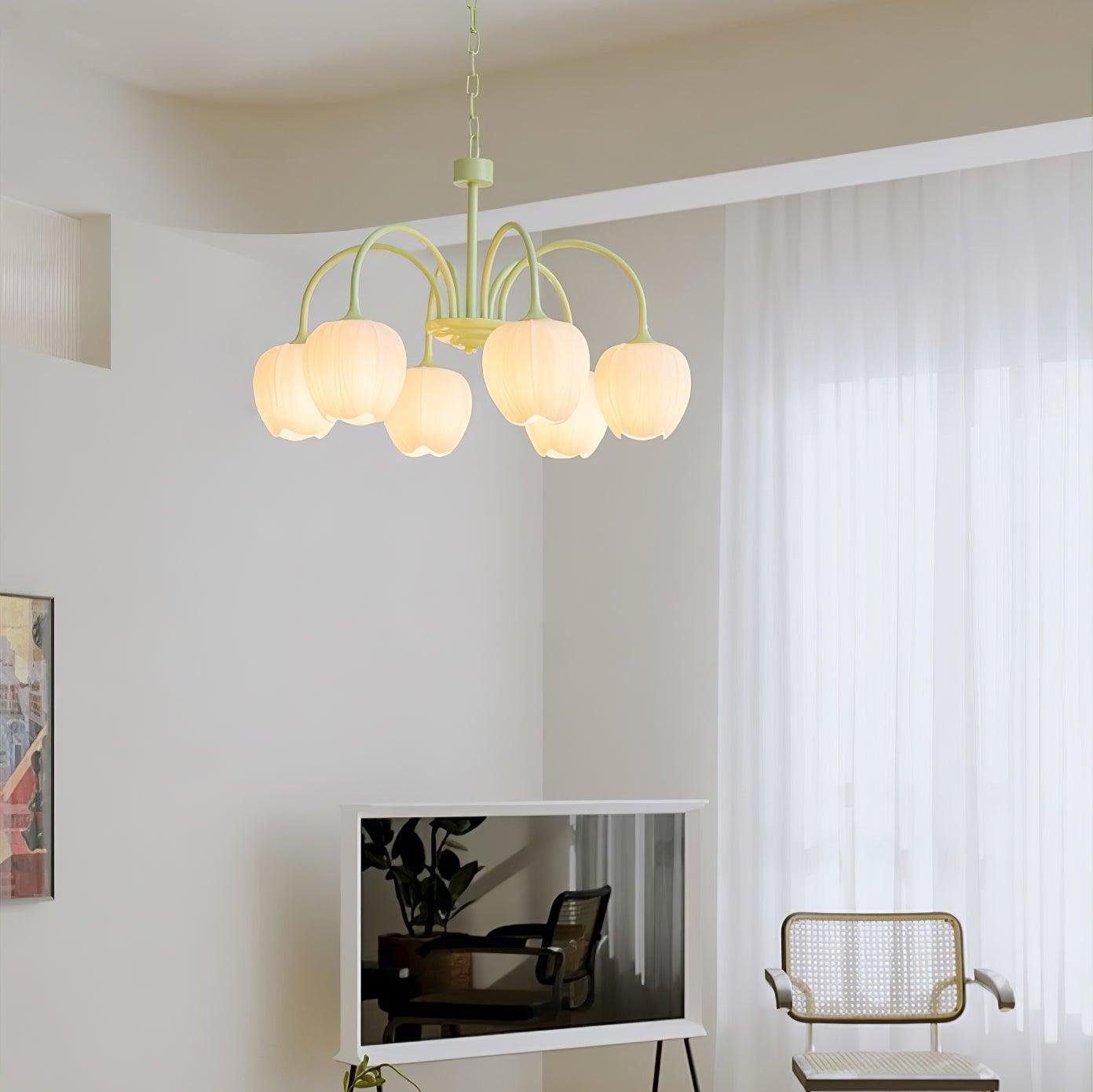 Tulip Elegante Matcha Kroonluchter – Luxe en Sfeervol Design-lamp-De Bazelaar