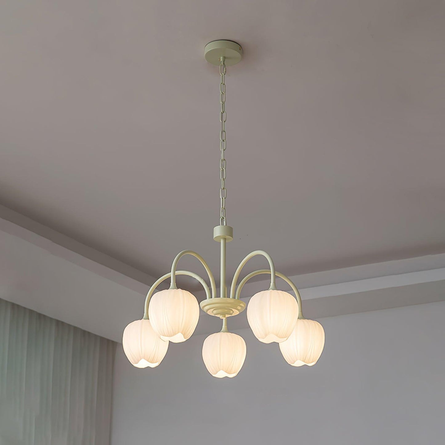 Tulip Elegante Matcha Kroonluchter – Luxe en Sfeervol Design-lamp-De Bazelaar