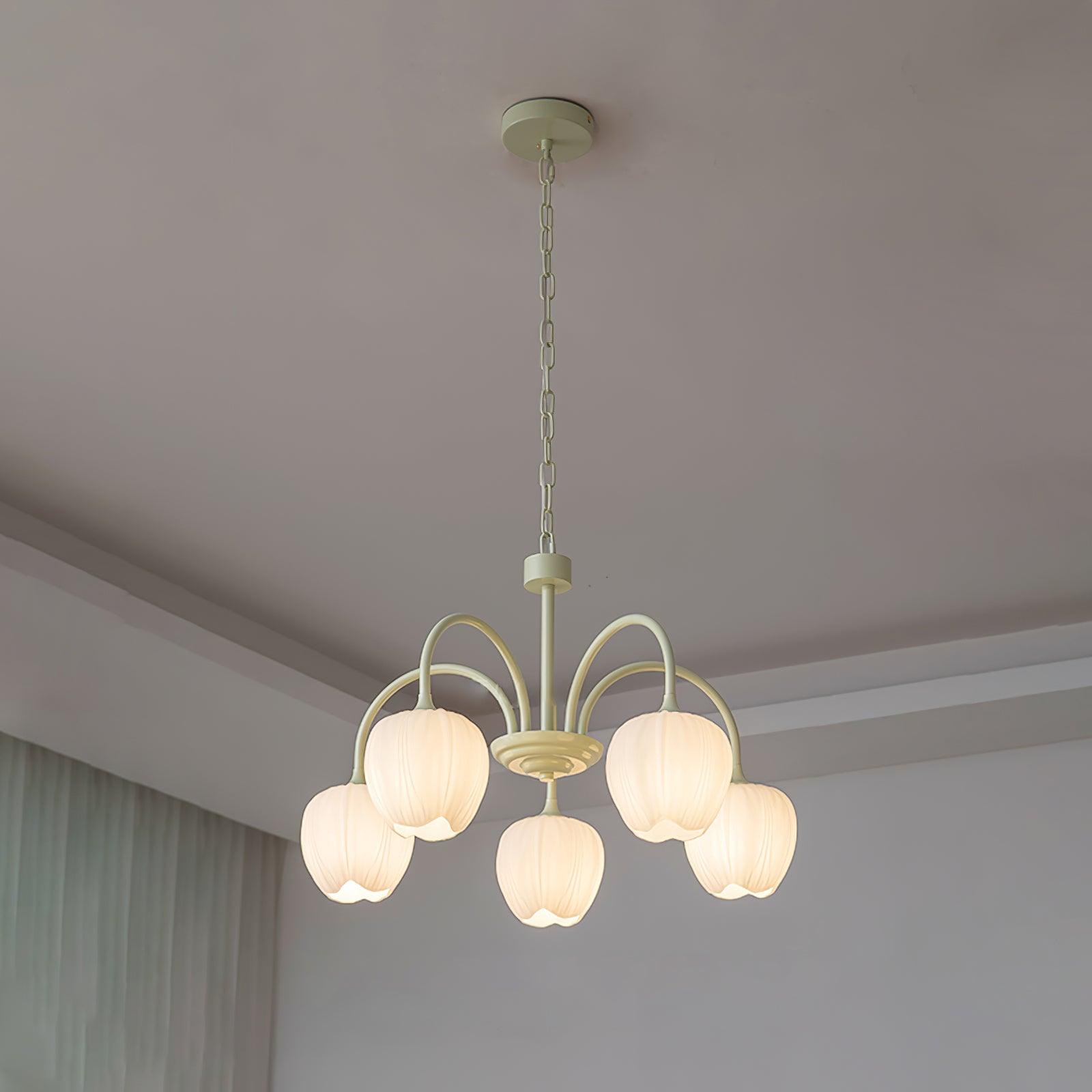 Tulip Elegante Matcha Kroonluchter – Luxe en Sfeervol Design-lamp-De Bazelaar