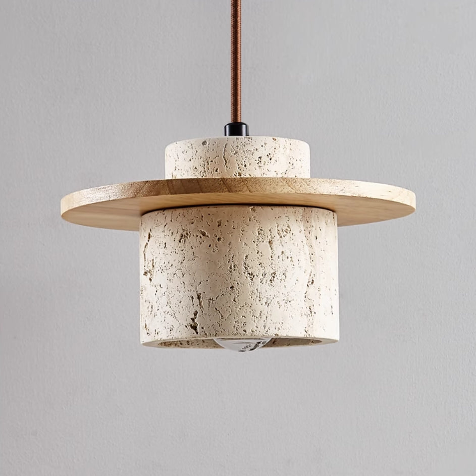 Tijdloze Travertin Hanglamp - Unieke Natuursteen Designlamp-light decor-De Bazelaar