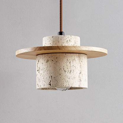 Tijdloze Travertin Hanglamp - Unieke Natuursteen Designlamp-light decor-De Bazelaar