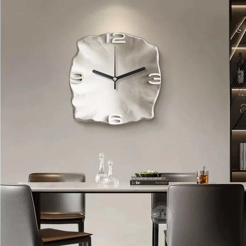 Abstract Elegance Wandklok - Luxe Zandsteen Ontwerp voor Interieurs-Wall Clocks-De Bazelaar