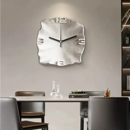 Abstract Elegance Wandklok - Luxe Zandsteen Ontwerp voor Interieurs-Wall Clocks-De Bazelaar