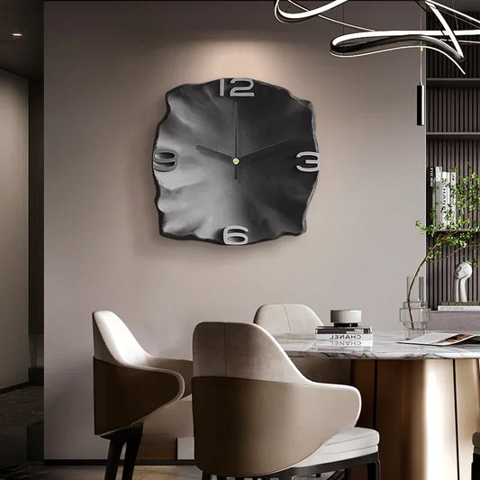 Abstract Elegance Wandklok - Luxe Zandsteen Ontwerp voor Interieurs-Wall Clocks-De Bazelaar