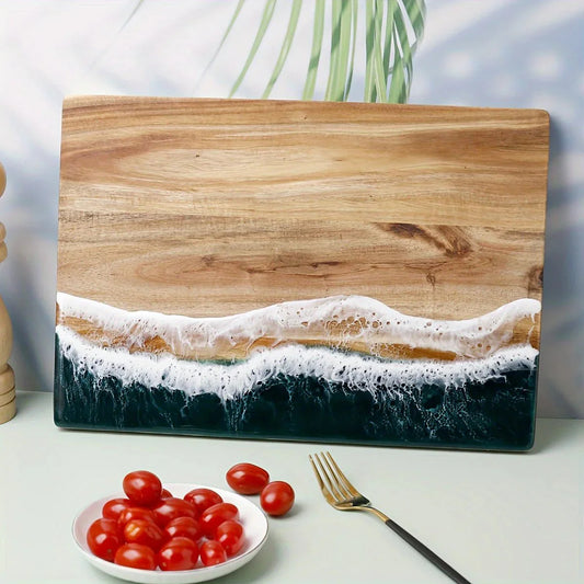 Acacia Houten Snijplank - Oceaan Ontwerp - Duurzaam en Stijlvol-Cutting & Serving Boards-De Bazelaar