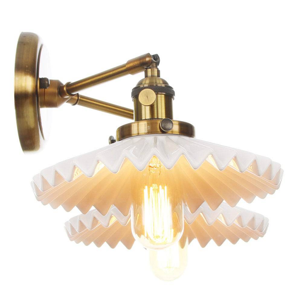 Keramische Wandlamp Dubbele Kop Antiek Goud-light decor-De Bazelaar