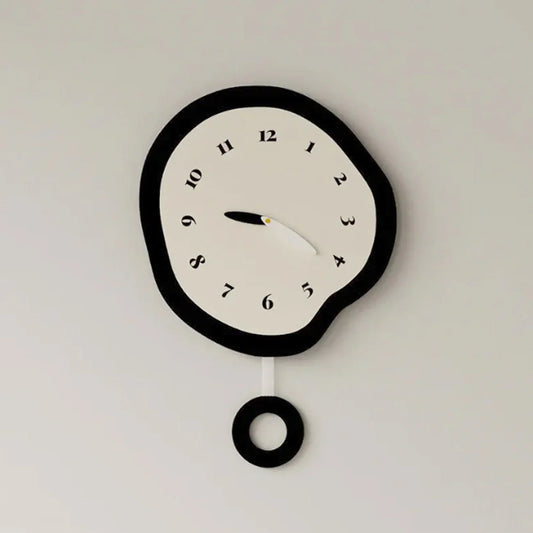 ArtTime - Abstracte Verwrongen Wandklok met Pendule - Uniek Design-Wall Clocks-De Bazelaar