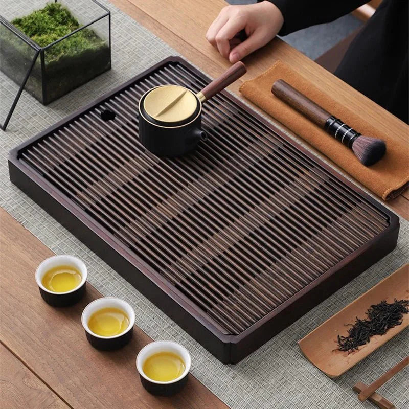 Bamboe Theetafel - Japanse Stijl met Waterafvoer - Elegant en Functioneel-Coffee & Tea-De Bazelaar
