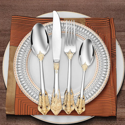 Britse-Inspiratie Bestekset - Tijdloze Elegantie - Perfect voor Dagelijks Dineren-Cutlery Sets-De Bazelaar