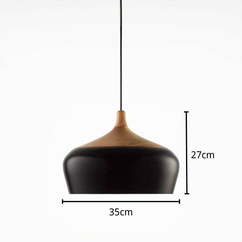 Scandinavische Houten Hanglamp met LED Ondersteuning-light decor-De Bazelaar