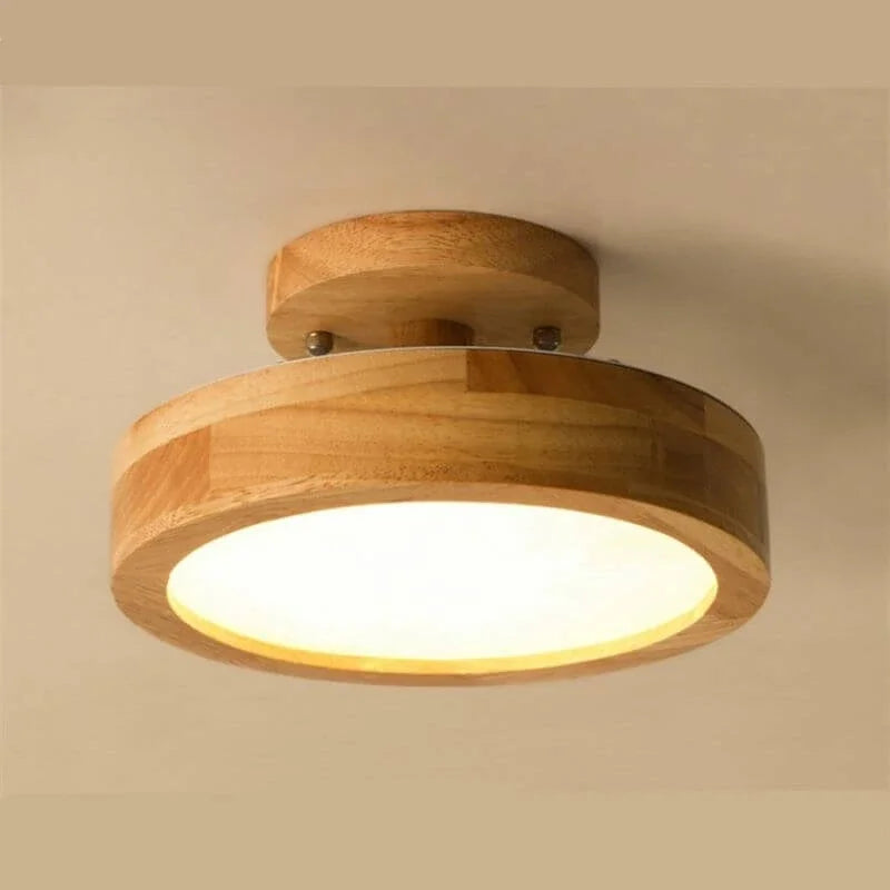 Ronde Plafondlamp van Hout – Warmte en Stijl voor Elk Interieur-Lamps-De Bazelaar