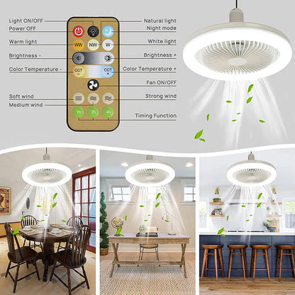 Plafondventilator met LED - Schroef-in ontwerp - Afstandsbediening-Fans-De Bazelaar