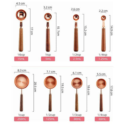 Koper Meetset - Luxe Kopergeplateerde Keuken Essentials - Perfecte Functionaliteit-Kitchen Tools and Accessories-De Bazelaar