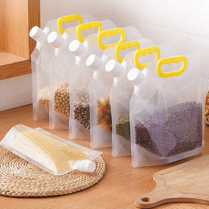 Draagbare Transparante Graanopslagzakken - Handig - Duurzaam - Ruimtebesparend-Kitchen Tools and Accessories-De Bazelaar