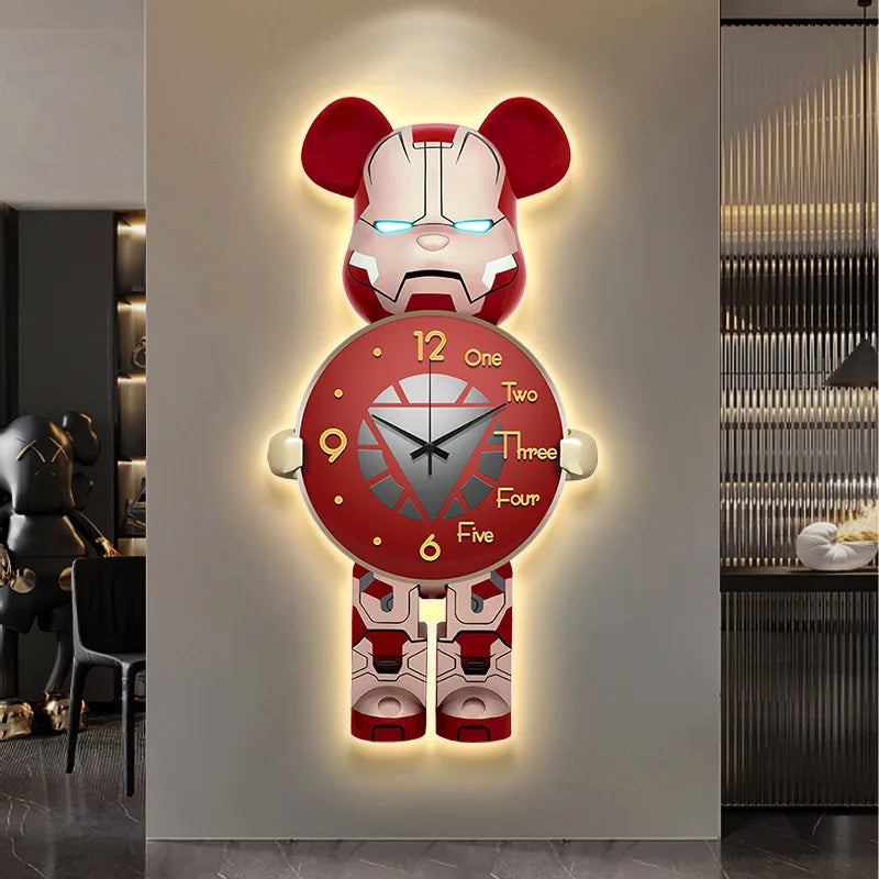 Decoratieve Beer Wandklok - Uniek Ontwerp voor Kinderkamer - Speelse Tijdsaanduiding-Wall Clocks-De Bazelaar